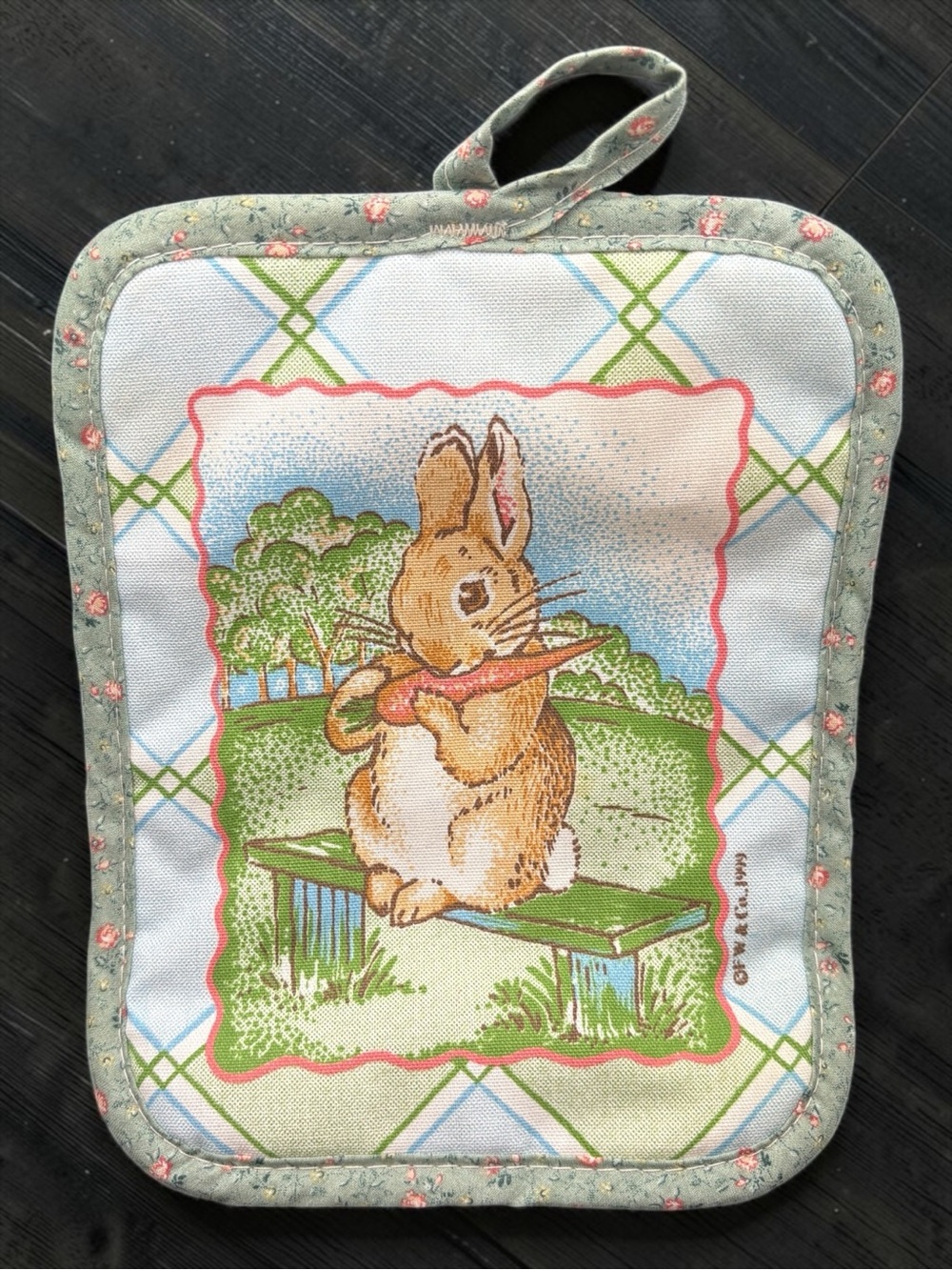 Vintage 1999 Beatrix Potter Peter Rabbit Cotton Potholder F. W. & Co. NWOT